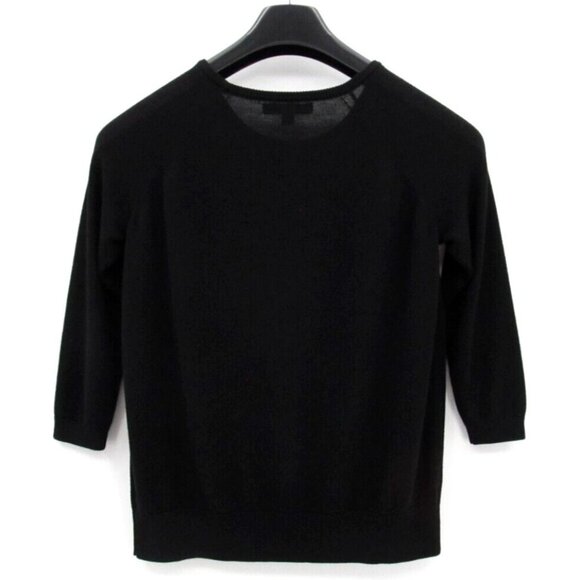 Banana Republic Sweater Womens XS Black Pleated Neckline 3/4 Sleeve Pullover - Picture 3 of 10